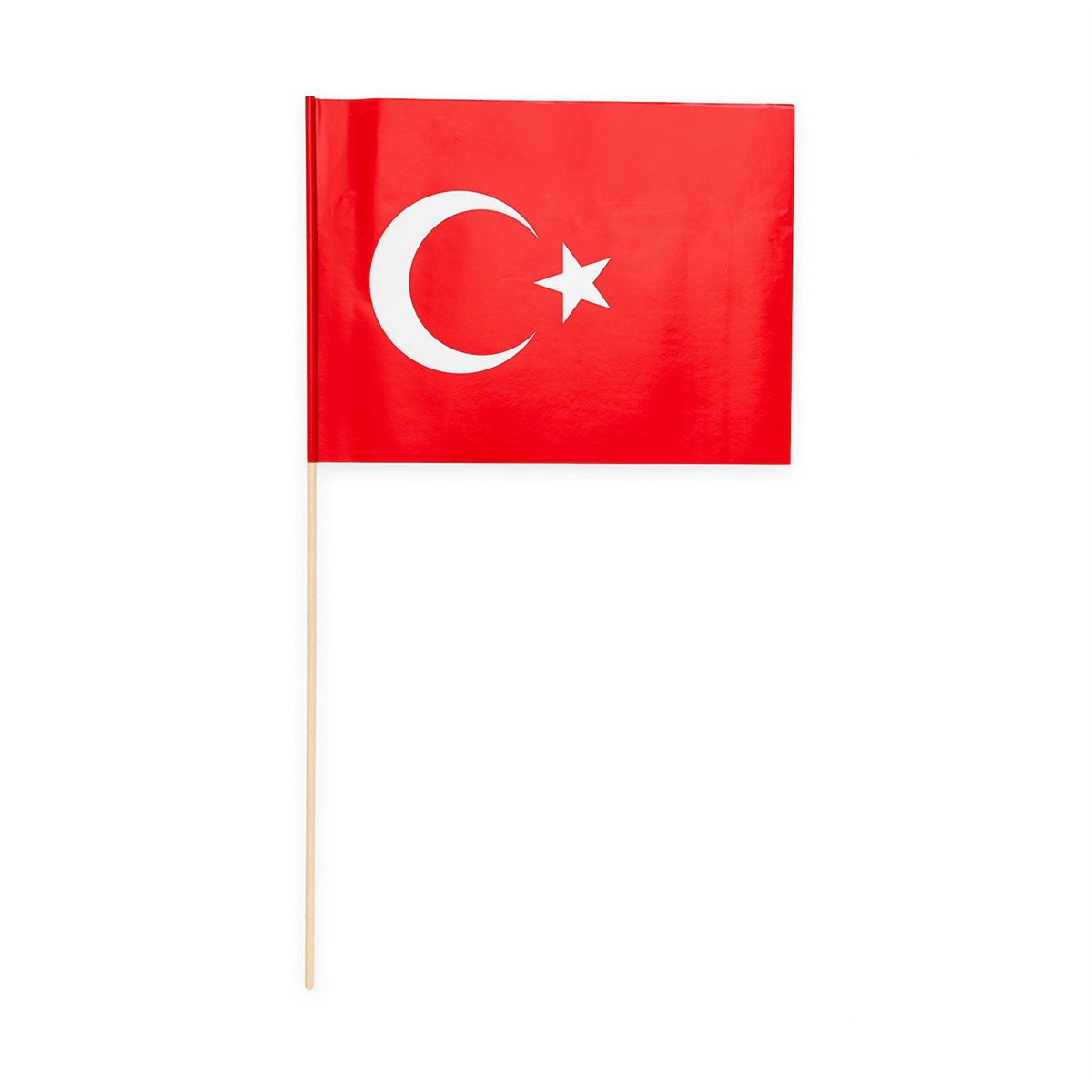 10 stk. Papirflag Tyrkiet rød/hvid 20x30 cm træpind 10 stk. Papirflag Tyrkiet rød/hvid 20x30 cm træpind