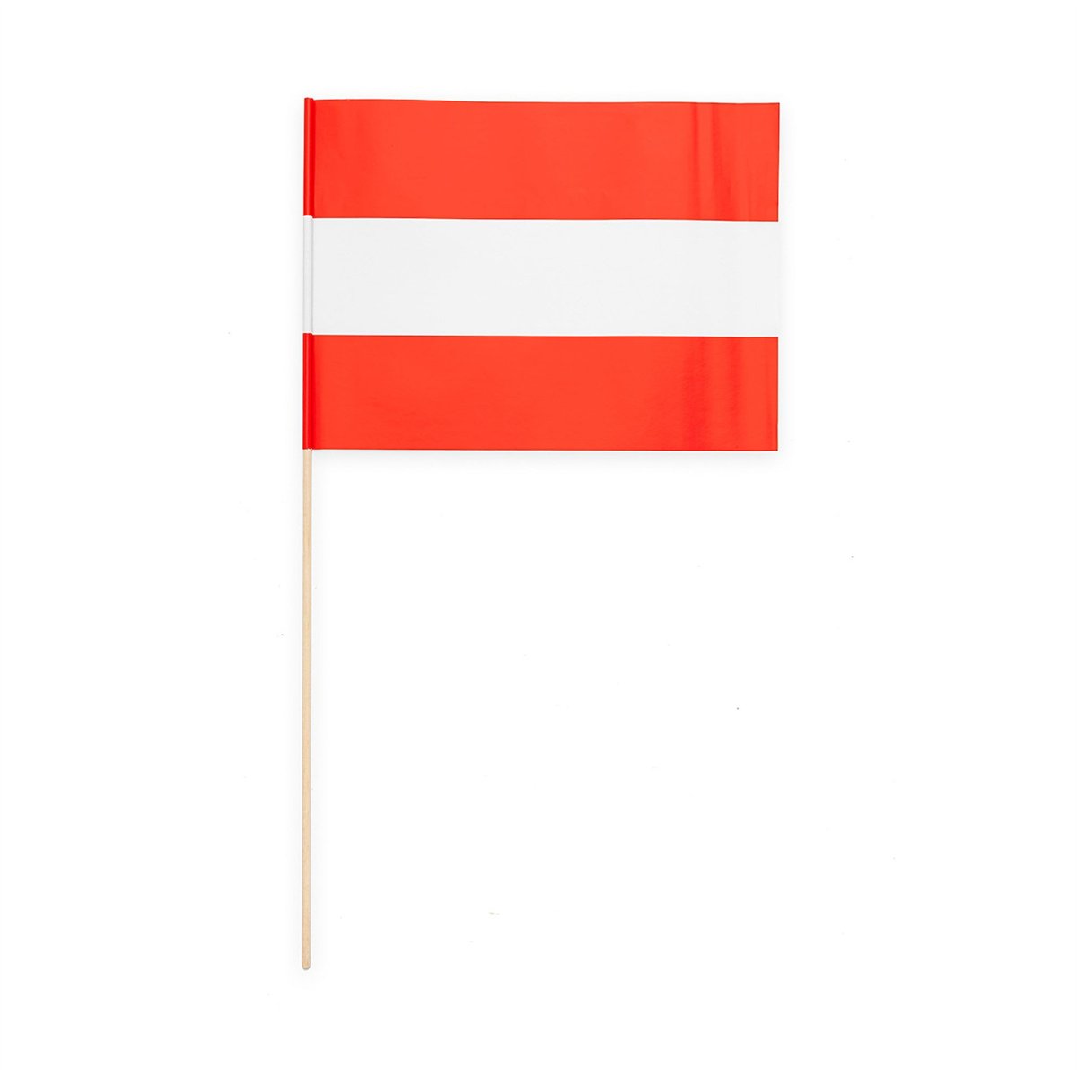 10 stk. Papirflag Østrig rød/hvid 20x30 cm træpind 10 stk. Papirflag Østrig rød/hvid 20x30 cm træpind
