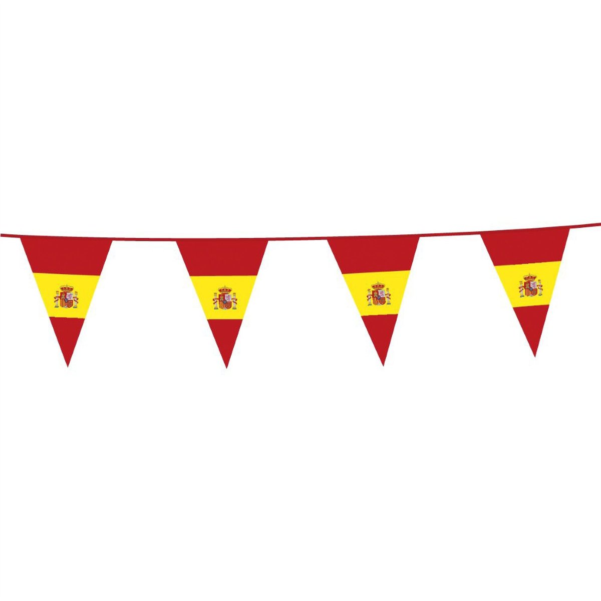 Spanien Flagkæde rød/gul 15 flag plastik 10 m Spanien Flagkæde rød/gul 15 flag plastik 10 m