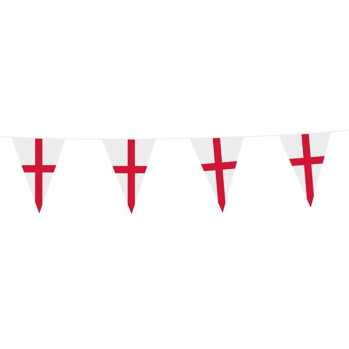 St. George Flagkæde hvid og rød 15 flag 10 m St. George Flagkæde hvid og rød 15 flag 10 m
