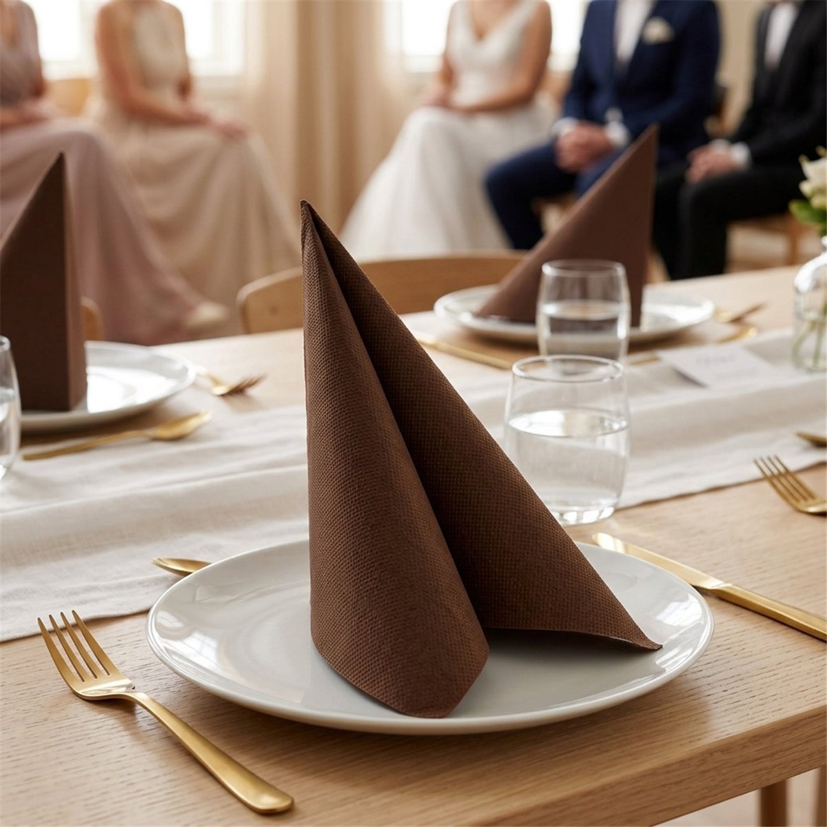 50 stk. Middagsservietter Brune Airlaid 40x40 cm 50 stk. Middagsservietter Brune Airlaid 40x40 cm