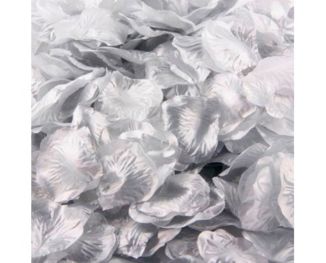 Rosenblade 500 stk metallic sølv silke