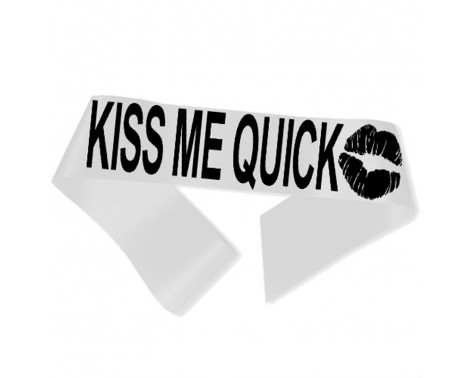 Kiss me quick ordensbånd i hvid