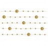 5 Stk. Guld farvet perlekæde til dekoration - Pakke a 130 cm