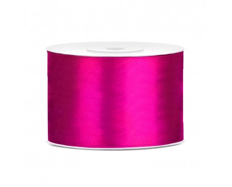 Satinbånd 50mm x 25m Fuchsia - Glat silkelook