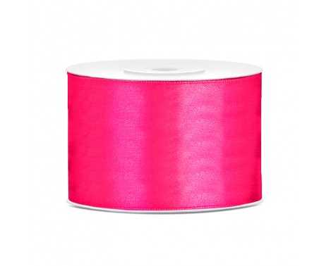 Satinbånd 50mm x 25m Mørk pink - Glat silkelook