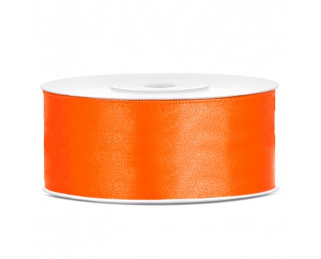 Satinbånd 25mm x 25m Orange - Glat silkelook