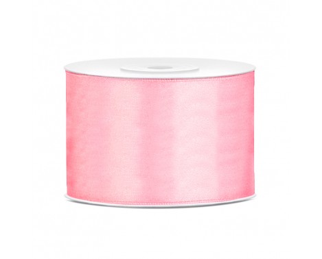 Satinbånd 50mm x 25m Lys Pink - Glat silkelook