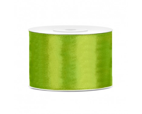 Satinbånd 50mm x 25m Lime - Glat silkelook