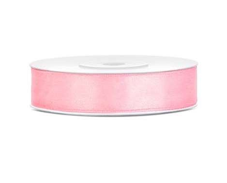 Satinbånd 12mm x 25m Lys Pink - Glat silkelook