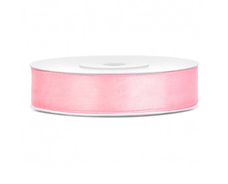 Satinbånd 12mm x 25m Lys Pink - Glat silkelook