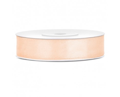 Satinbånd 12mm x 25m Creme - Glat silkelook