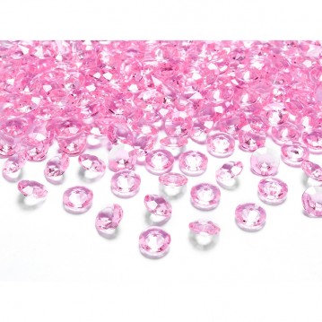 100 stk. Pynte diamanter lyserøde 12mm