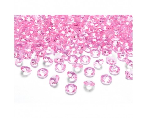 Pynte diamanter 100 stk. Lys Pink 12mm.