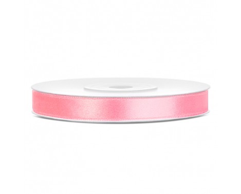 Satinbånd 6mm x 25m Lys Pink - Glat silkelook