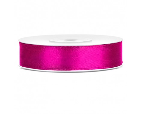 Satinbånd 12mm x 25m Fuchsia - Glat silkelook