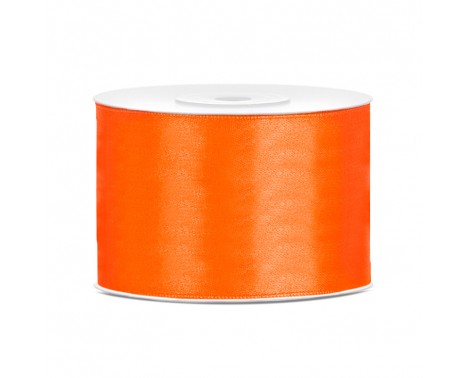 Satinbånd 50mm x 25m Orange - Glat silkelook