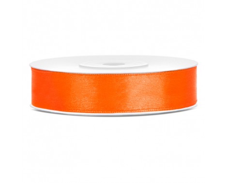 Satinbånd 12mm x 25m Orange - Glat silkelook