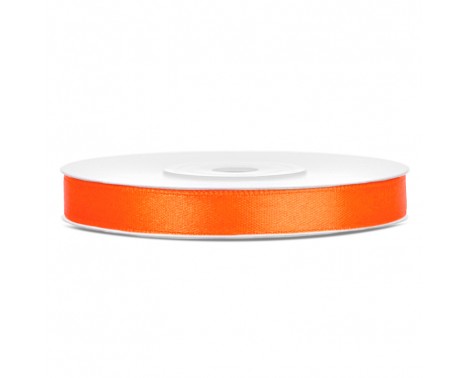 Satinbånd 6mm x 25m Orange - Glat silkelook