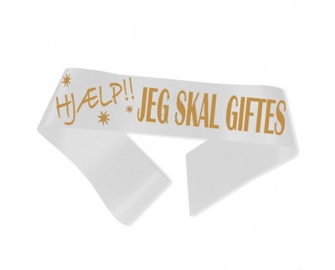 Hjælp jeg skal giftes Ordensbånd Hvid Hjælp jeg skal giftes Ordensbånd Hvid