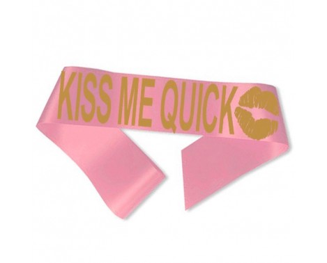 Kiss me quick ordensbånd i pink