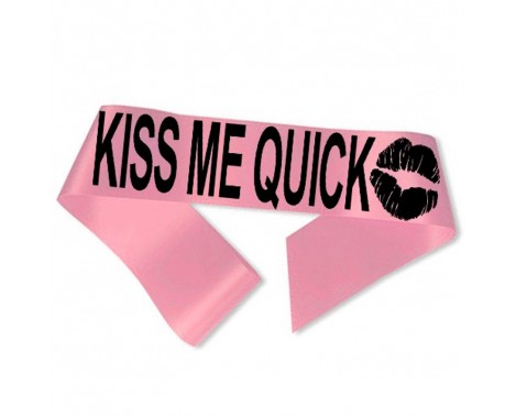 Kiss me quick ordensbånd i pink