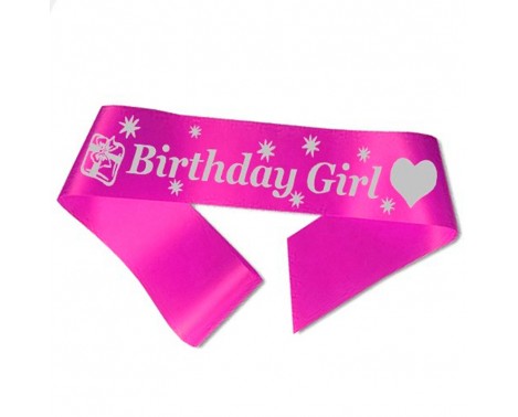 Birthday Girl ordensbånd i fuchsia Birthday Girl ordensbånd i fuchsia