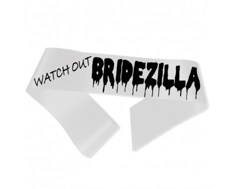 Watch Out Bridezilla Ordensbånd hvid