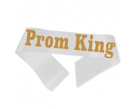 Prom King Ordensbånd Hvid Prom King Ordensbånd Hvid