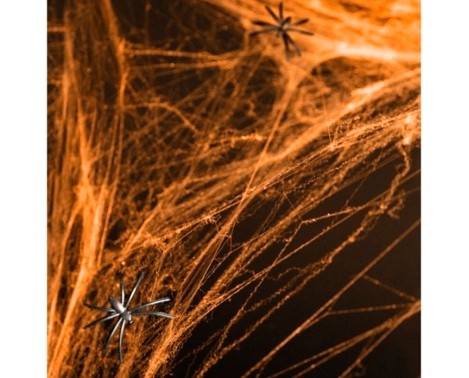 Spindelvæv Orange m/edderkopper