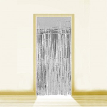 Festgardin Sølv Metallic - Smal & Ekstra Høj - 90x250cm