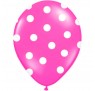 6 stk Hot pink balloner med hvide prikker