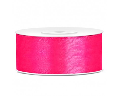 Satinbånd 25mm x 25m Mørk Pink - Glat silkelook