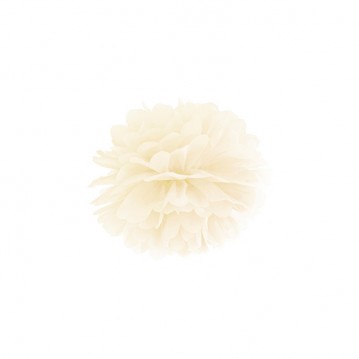 1 stk. Pom Pom Creme 25 cm – Skab elegance til festen med silkeblomst