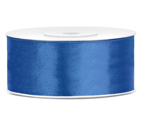 Satinbånd 25mm x 25m Royal blå - Glat silkelook