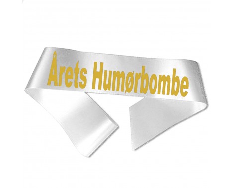 Årets Humørbombe guld metallic tryk - Ordensbånd