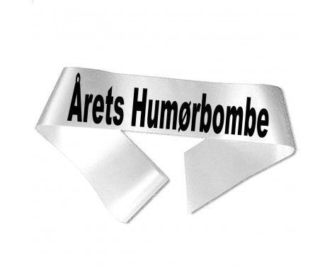 Årets Humørbombe - Sort tryk - Ordensbånd Årets Humørbombe - Sort tryk - Ordensbånd