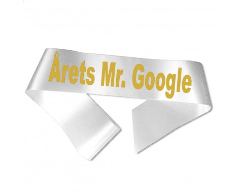 Årets Mr Google guld metallic tryk - Ordensbånd