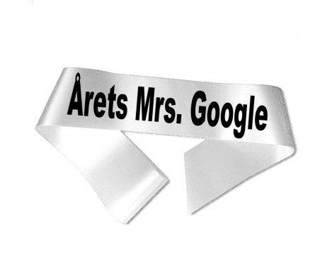 Årets Mrs Google - Sort tryk - Ordensbånd Årets Mrs Google - Sort tryk - Ordensbånd