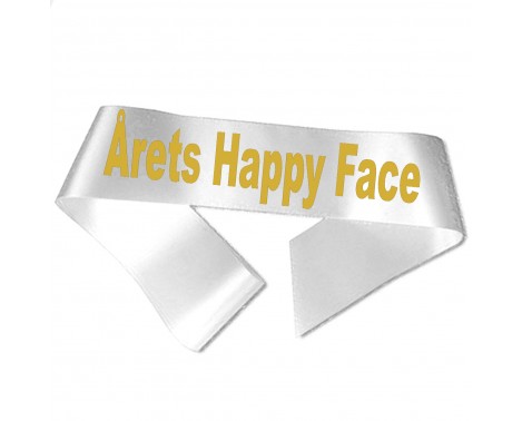 Årets Happy Face - Metallic guld tryk - Ordensbånd Årets Happy Face - Metallic guld tryk - Ordensbånd