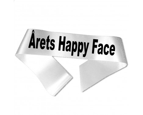 Årets Happy Face - Sort tryk - Ordensbånd