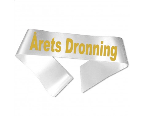 Årets Dronning guld metallic tryk - Ordensbånd