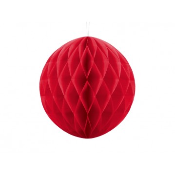 Rød honeycomb 30 cm - papir bikube