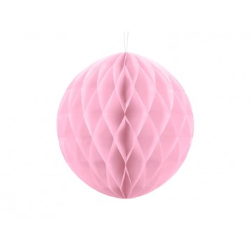 Lyserød honeycomb 30 cm - papir bikube