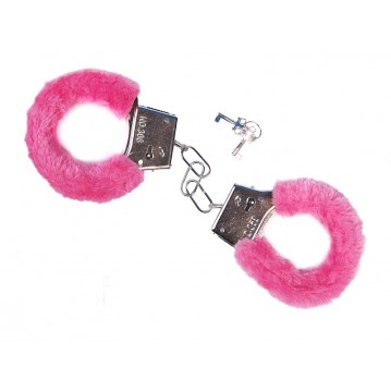 Håndjern med plys pink