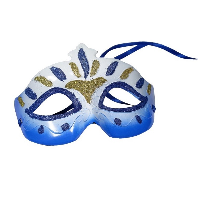 forholdsord direkte Gepard Dekorativ maske med blåt mønster. Giver et intenst look til dit outfit