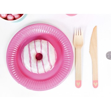 6 sæt træbestik - Hearts blush pink 6 sæt træbestik - Hearts blush pink