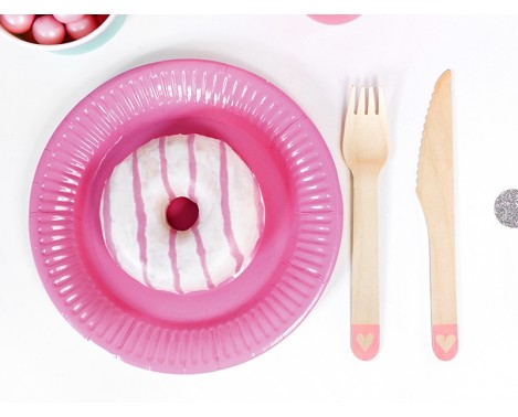 6 sæt træbestik - Hearts blush pink 6 sæt træbestik - Hearts blush pink