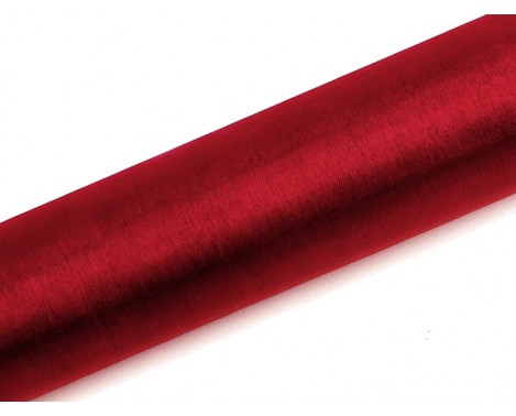 Organza Rød 0,16 x 9 meter - glat silkelook