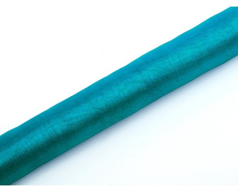 Organza Turkis 0,36 x 9 meter - glat silkelook